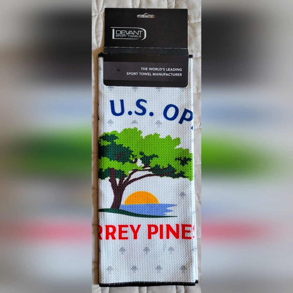 Devant Golf Sports Towel 121 US Open Torrey Pines Logo USGA Waffle Textured New